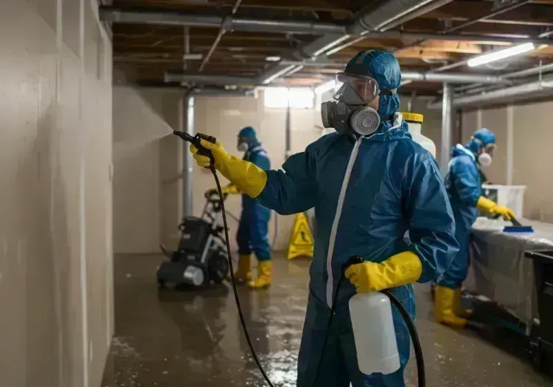 Basement Sanitization and Antimicrobial Treatment process in South Barrington, IL